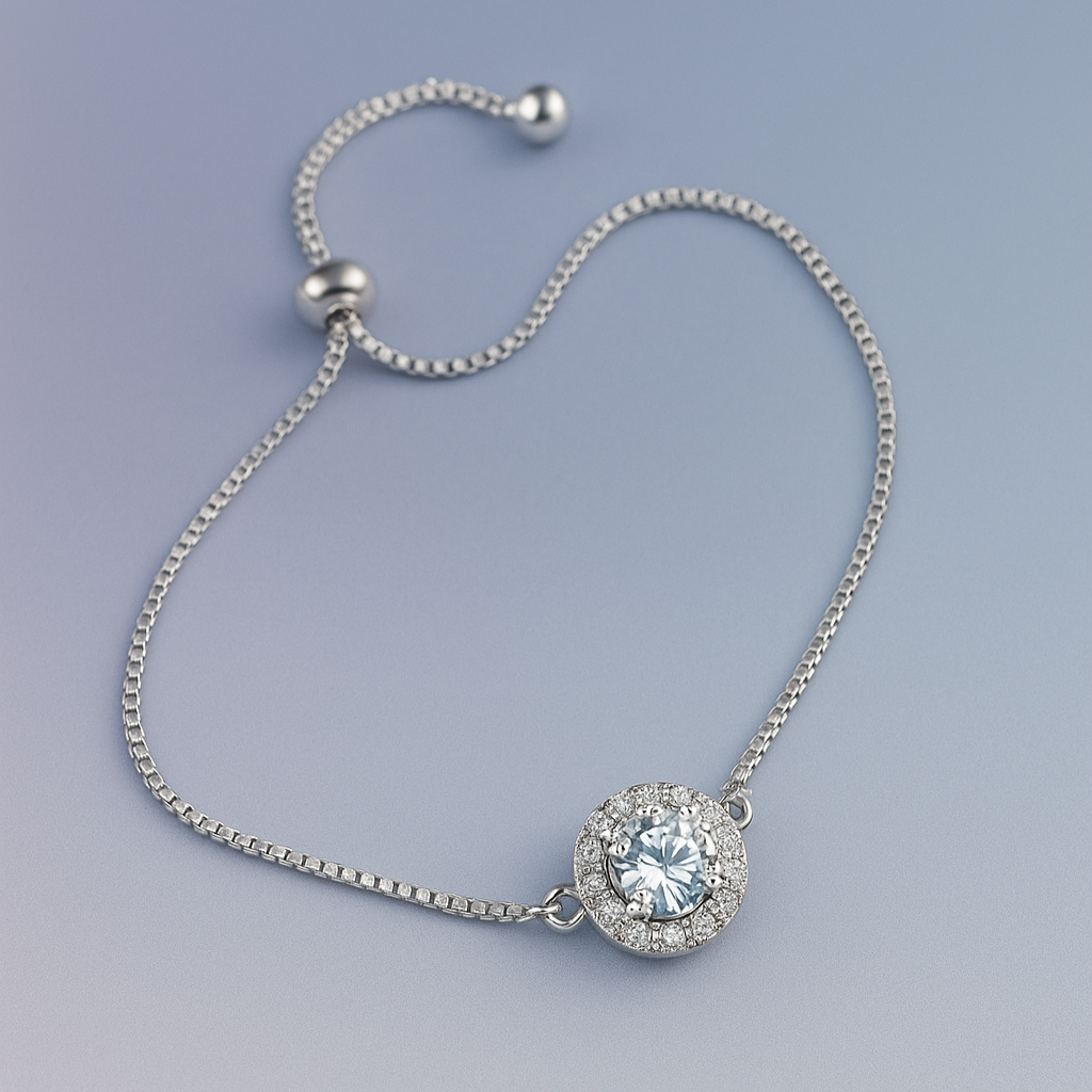 Crystal Halo Adjustable Bracelet