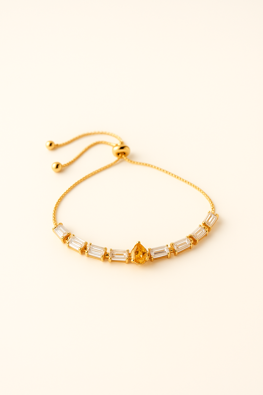 Gold Teardrop Crystal Bracelet