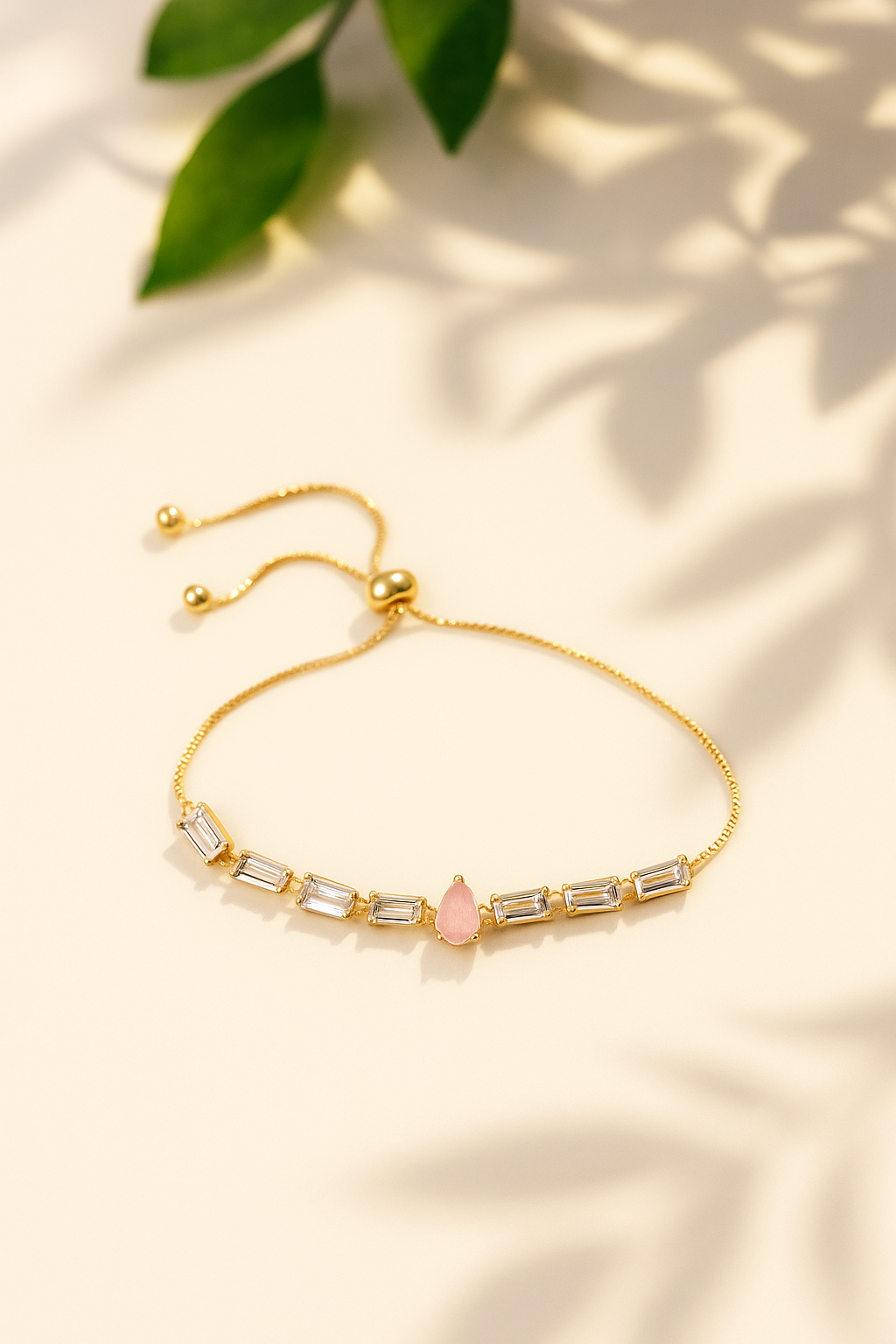 Gold Teardrop Crystal Bracelet