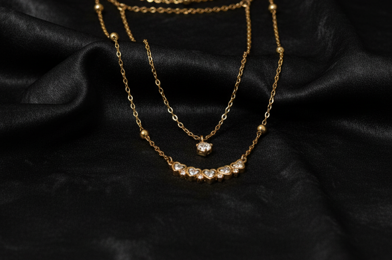 layered gold-plated necklace