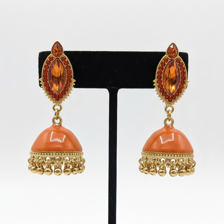 Pair of Pink & Orange Jhumka