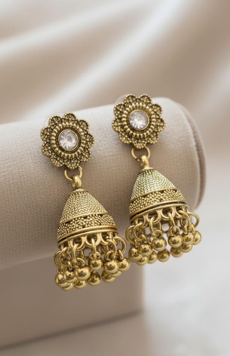 Glow Gold-Plated Jhumka Earrings