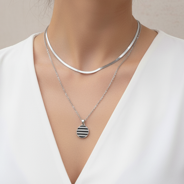 Circle Charm Necklace – Available in Gold & Silver