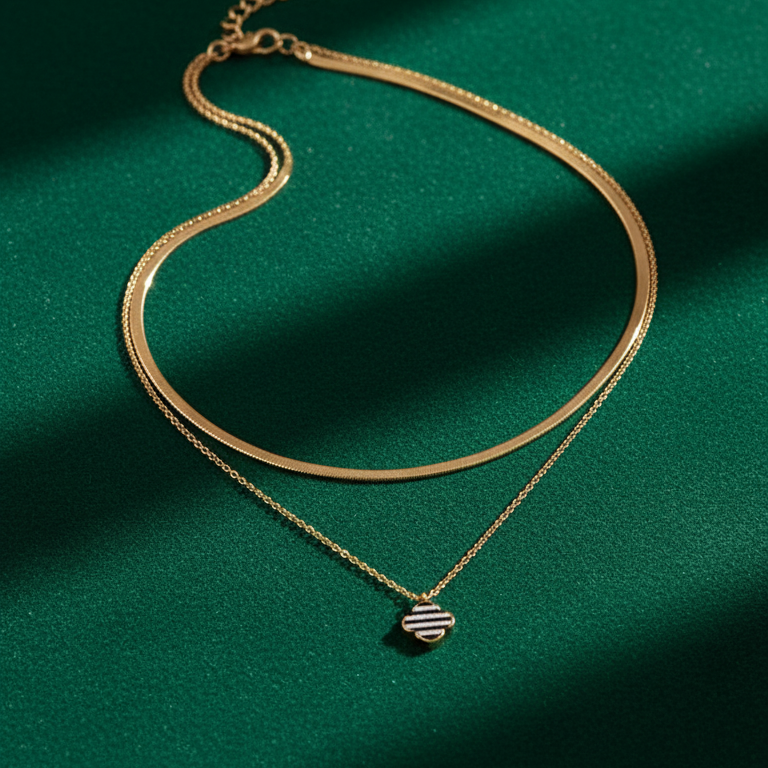 Four-Flower Pendant Necklace – Available in Gold & Silver