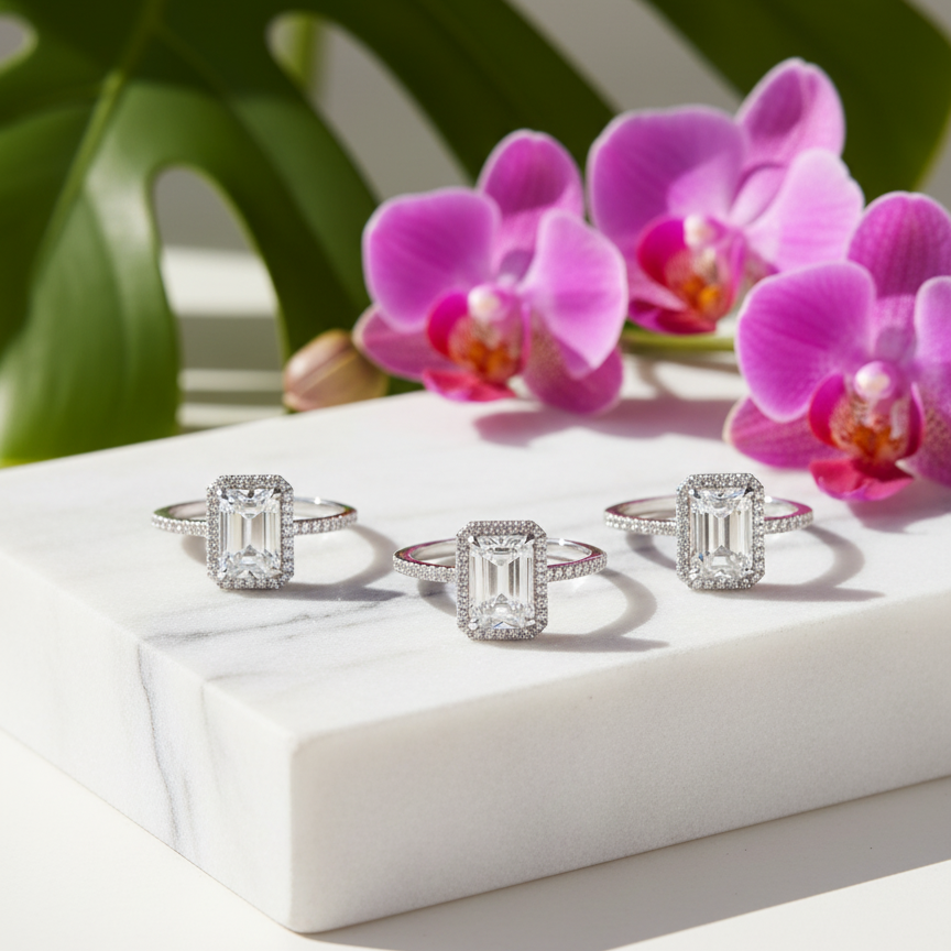 White Zircon Silver Ring