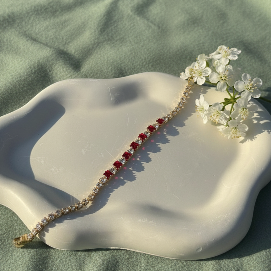 Ruby Tennis Bracelet