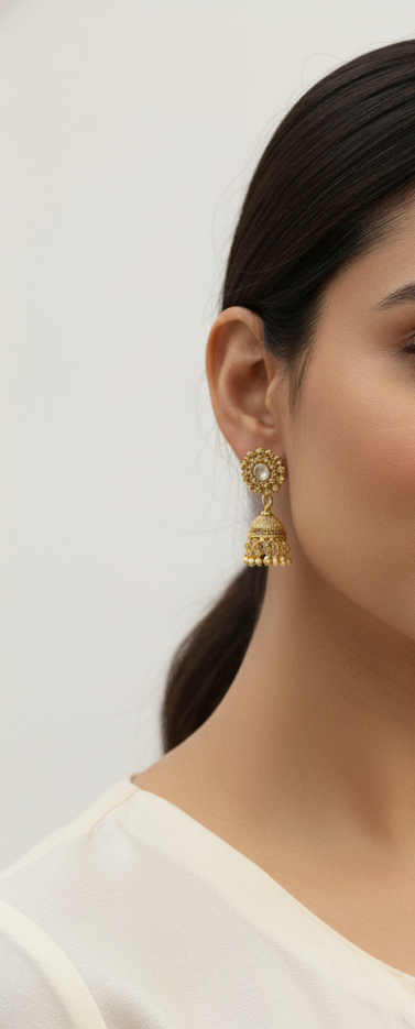 Glow Gold-Plated Jhumka Earrings