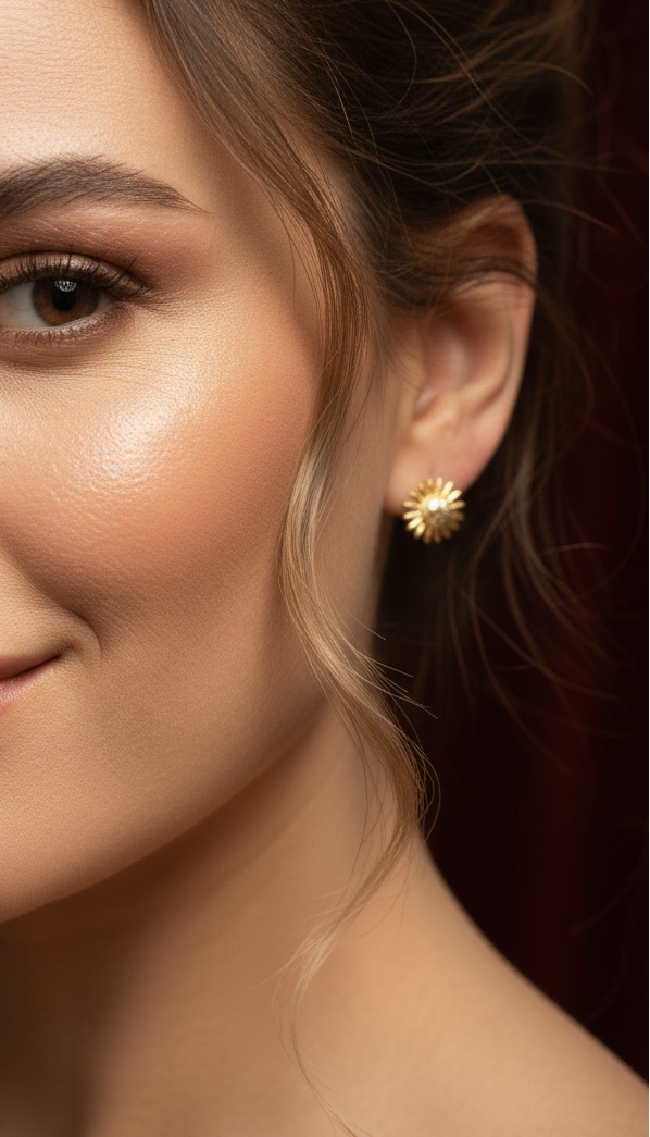 Golden Sunburst Studs