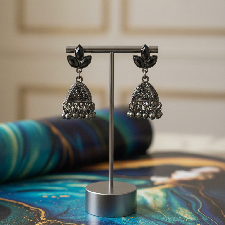 Leaf Jhumka Earrings