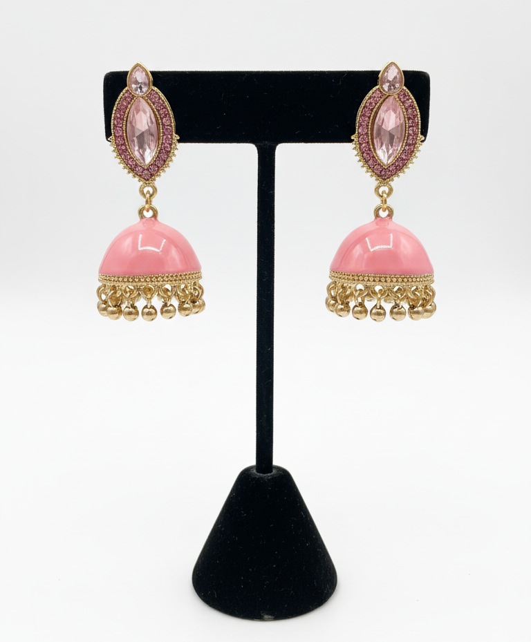 Pair of Pink & Orange Jhumka