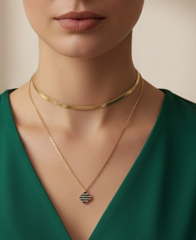 Four-Flower Pendant Necklace – Available in Gold & Silver