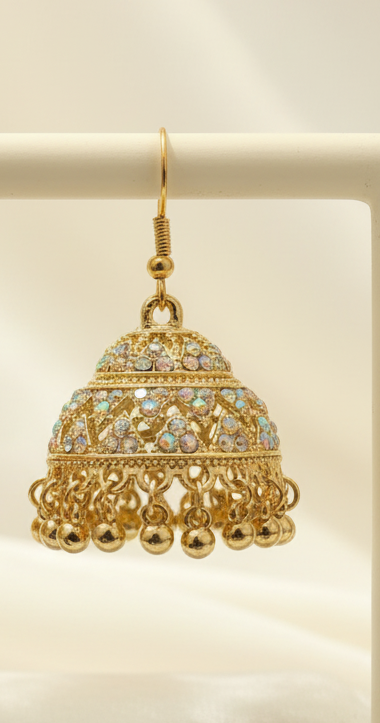 Sparkle Golden Jhumka Earrings