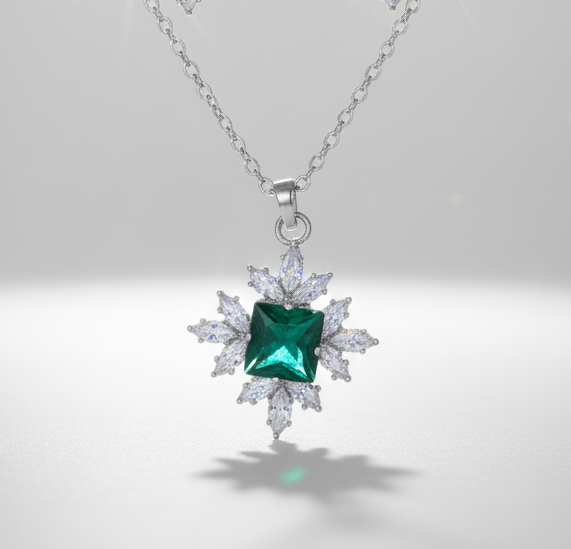 Rosemary Green Stone Locket Set