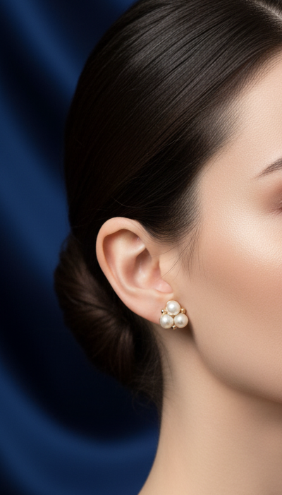 Elegant Pearl Cluster Studs