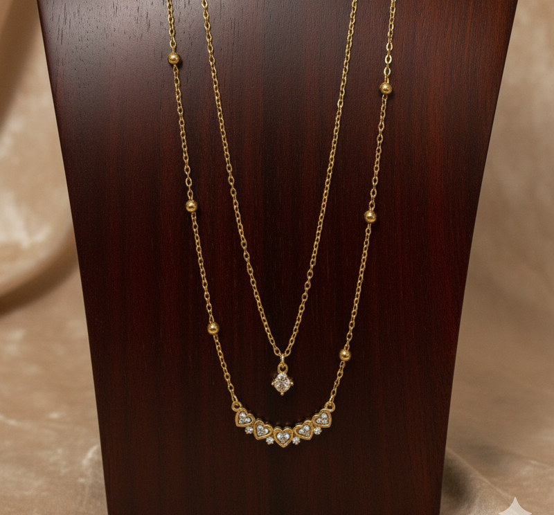layered gold-plated necklace
