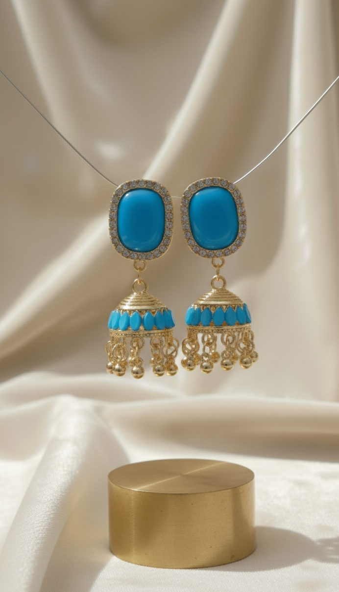 Blue Jhumky Traditional Style