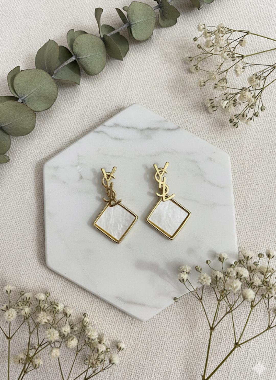 Luxury Square Stone Earrings