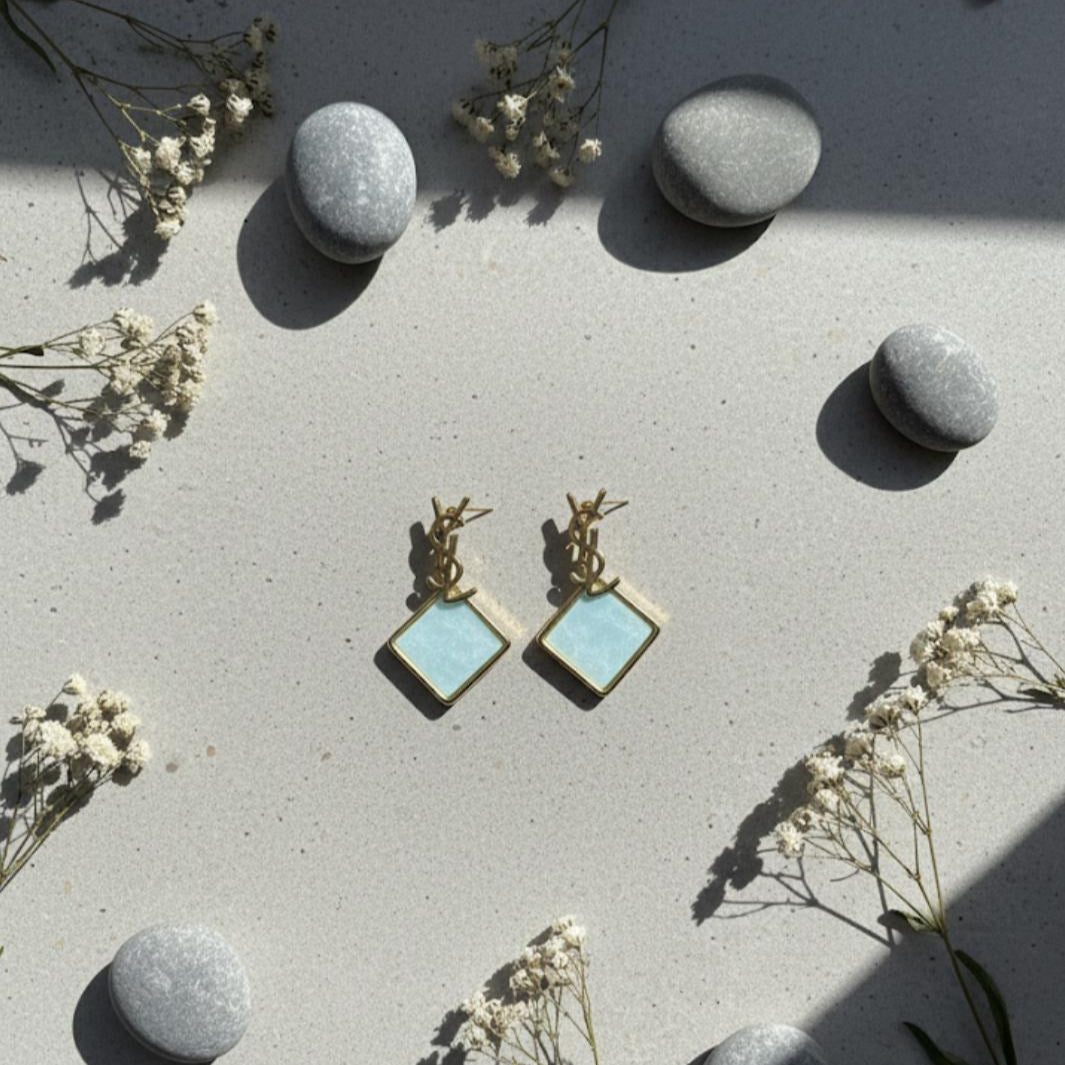 Luxury Square Stone Earrings