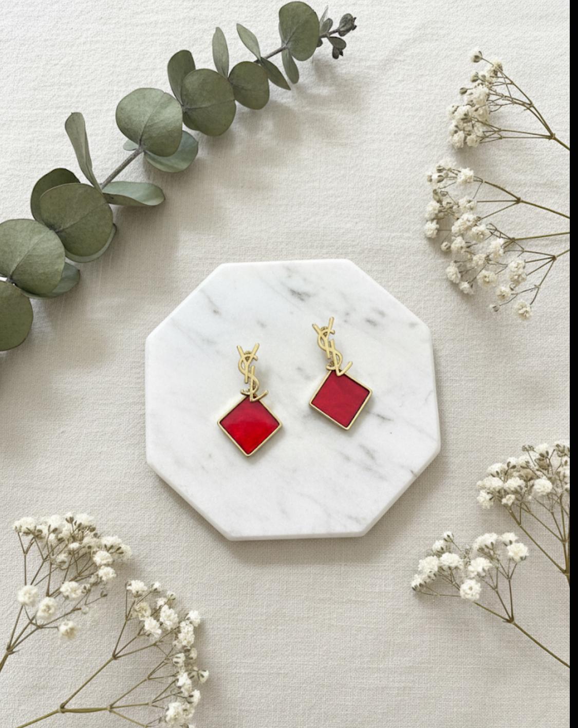 Luxury Square Stone Earrings