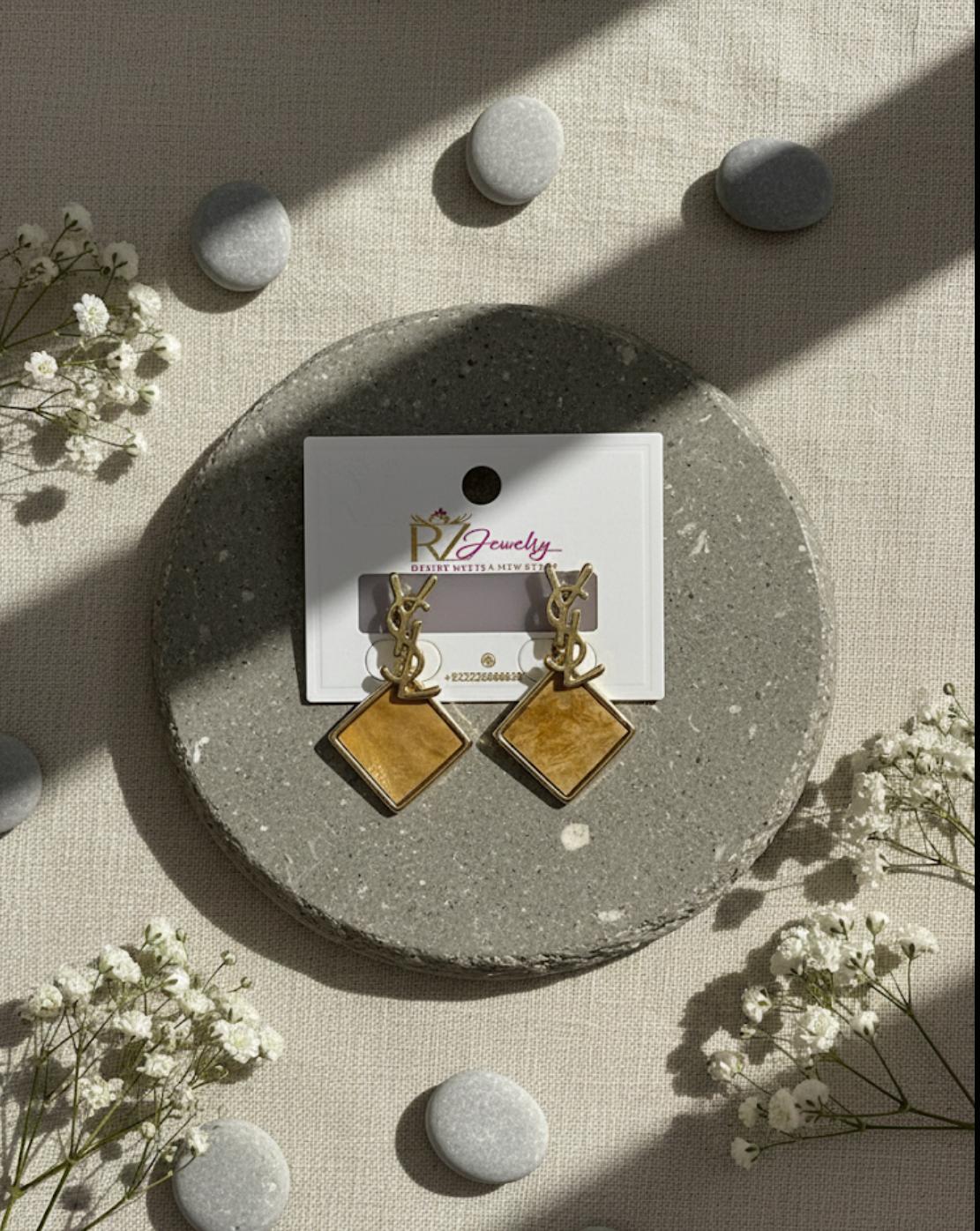 Luxury Square Stone Earrings