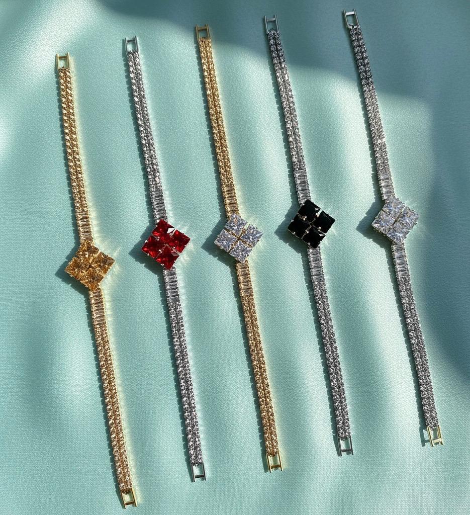 Square Crystal Bracelet Collection
