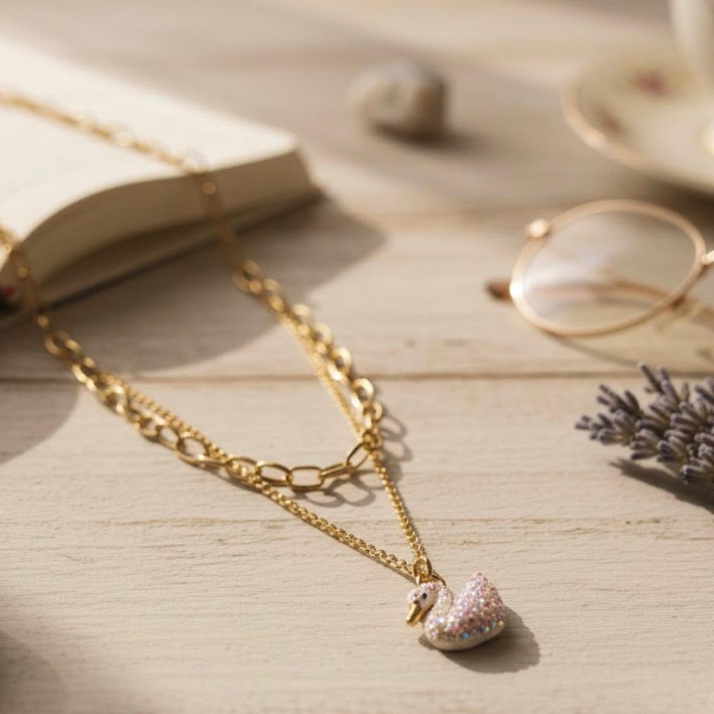 White Swan Pendant Necklace 🦢