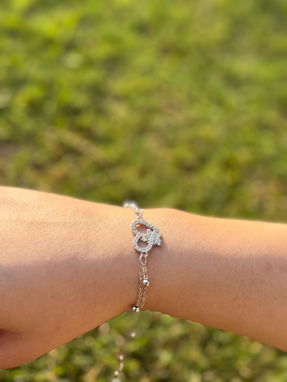 Heart with Butterfly Bracelet