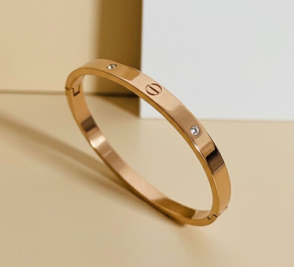 Golden Crystal Bangle Bracelet