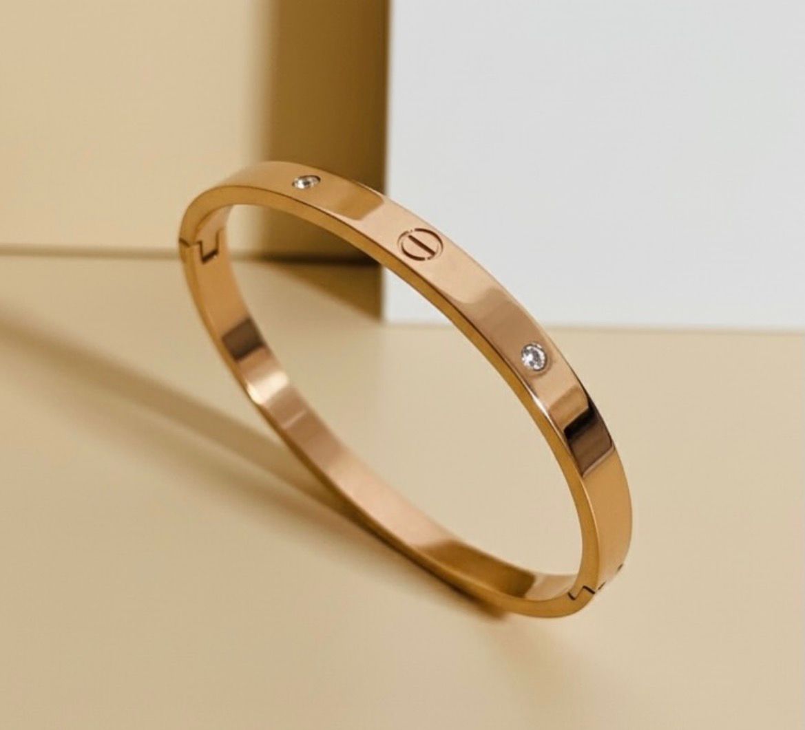 Golden Crystal Bangle Bracelet