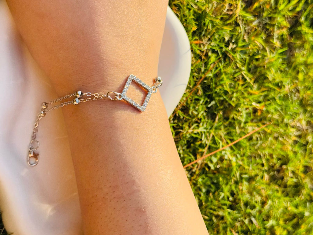 Square Link Silver Bracelet
