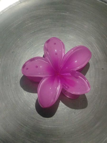 Glossy Floral Hair Claw Clips