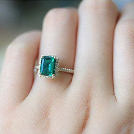 Green Zircon Silver Ring