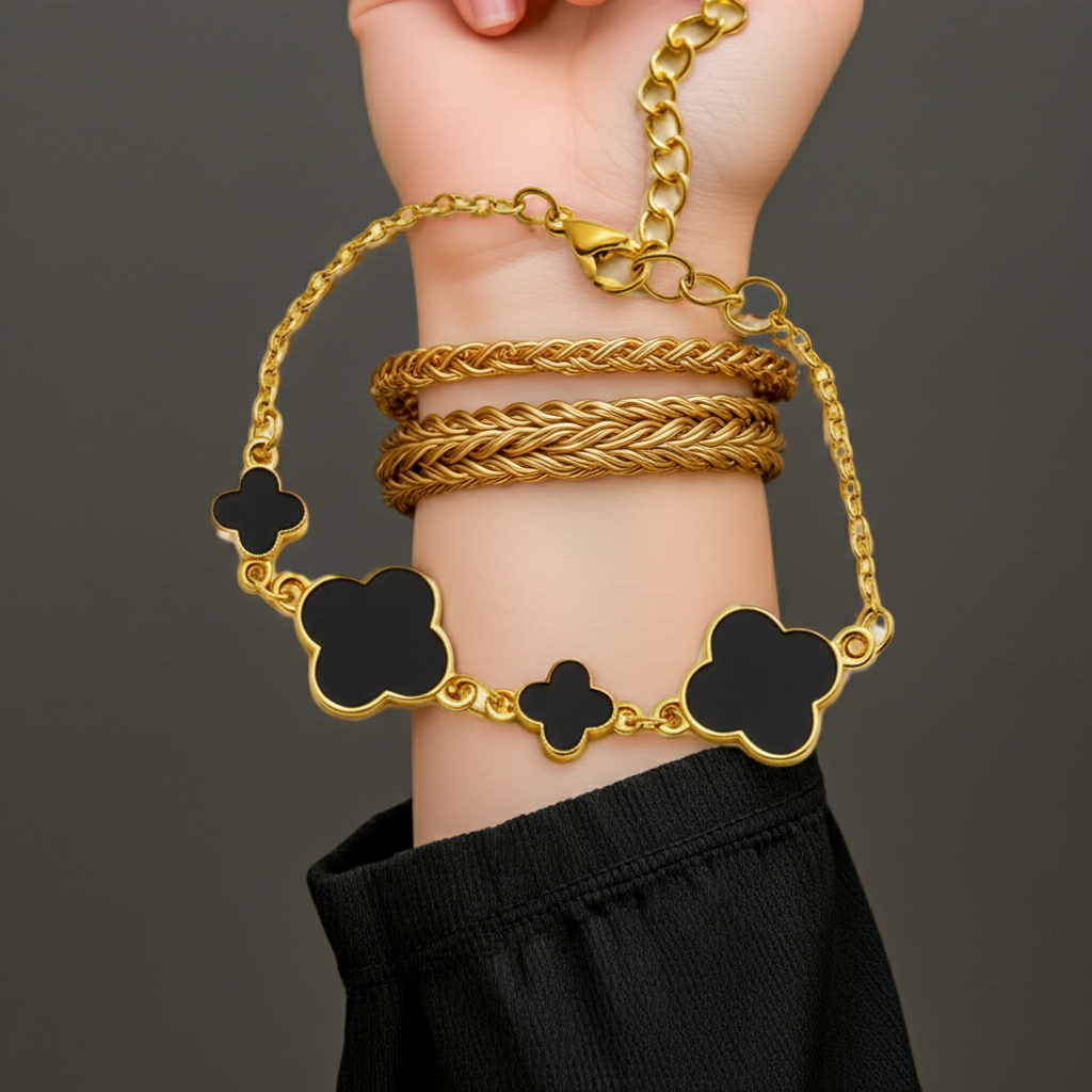 Black Clover Charm Bracelet