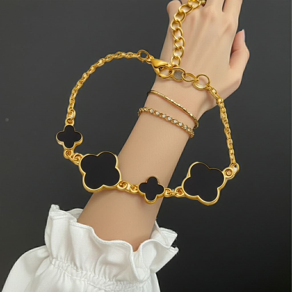 Black Clover Charm Bracelet