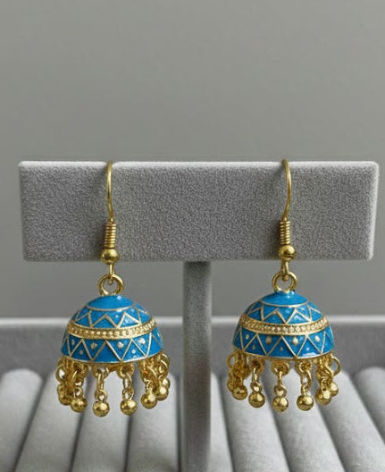 Blue Traditional Jhumka Earrings